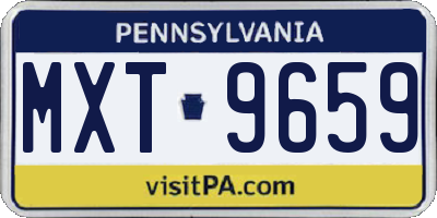 PA license plate MXT9659