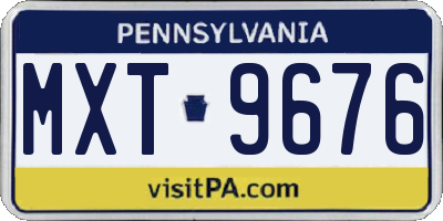 PA license plate MXT9676