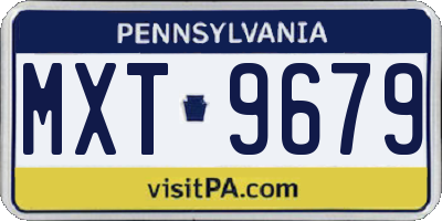 PA license plate MXT9679