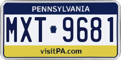 PA license plate MXT9681