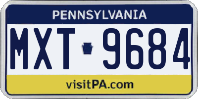 PA license plate MXT9684