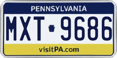 PA license plate MXT9686