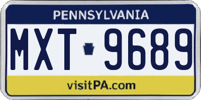 PA license plate MXT9689