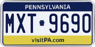 PA license plate MXT9690