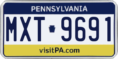 PA license plate MXT9691