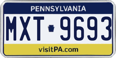 PA license plate MXT9693