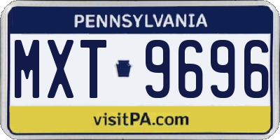 PA license plate MXT9696