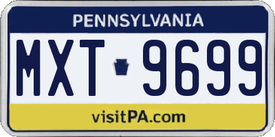 PA license plate MXT9699