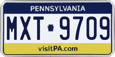 PA license plate MXT9709