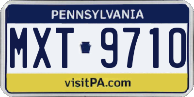 PA license plate MXT9710