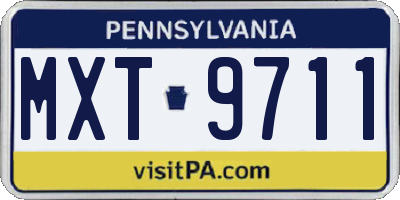 PA license plate MXT9711