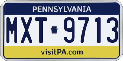 PA license plate MXT9713