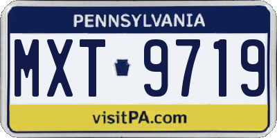 PA license plate MXT9719