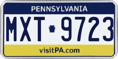 PA license plate MXT9723