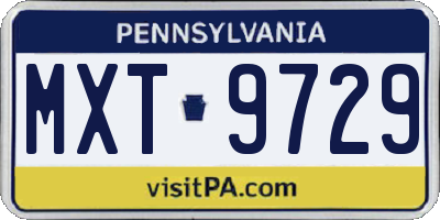 PA license plate MXT9729