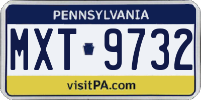PA license plate MXT9732