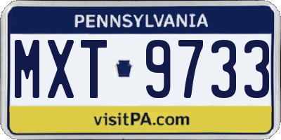 PA license plate MXT9733