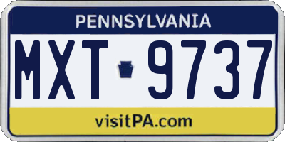PA license plate MXT9737