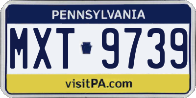 PA license plate MXT9739