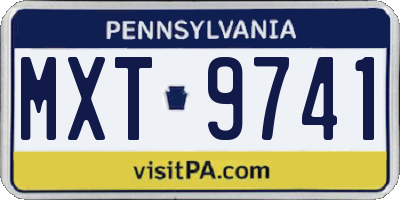 PA license plate MXT9741