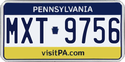 PA license plate MXT9756
