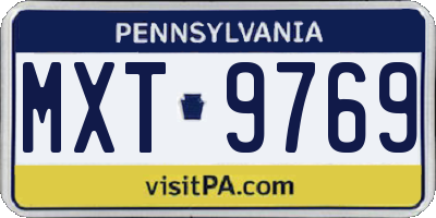 PA license plate MXT9769