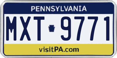 PA license plate MXT9771