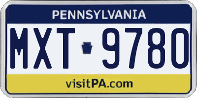 PA license plate MXT9780