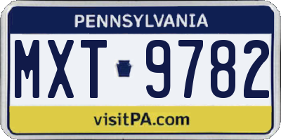 PA license plate MXT9782
