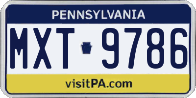 PA license plate MXT9786
