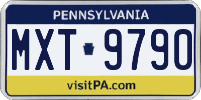 PA license plate MXT9790