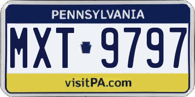 PA license plate MXT9797