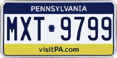 PA license plate MXT9799