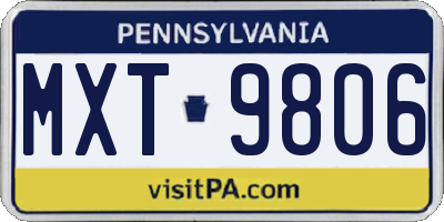 PA license plate MXT9806