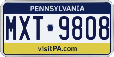PA license plate MXT9808