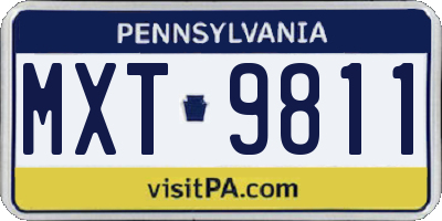 PA license plate MXT9811