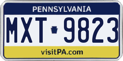 PA license plate MXT9823