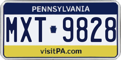 PA license plate MXT9828
