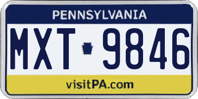 PA license plate MXT9846