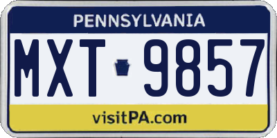 PA license plate MXT9857