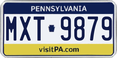 PA license plate MXT9879