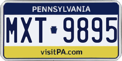 PA license plate MXT9895