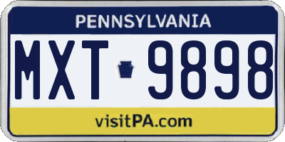 PA license plate MXT9898
