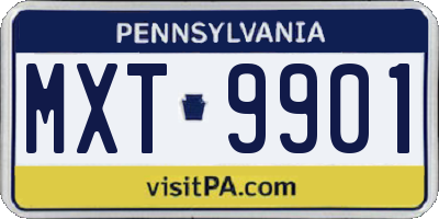 PA license plate MXT9901