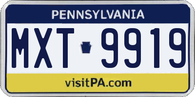 PA license plate MXT9919