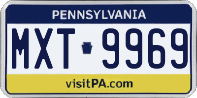 PA license plate MXT9969