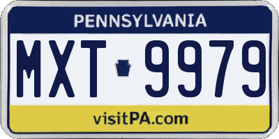 PA license plate MXT9979