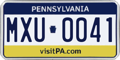PA license plate MXU0041