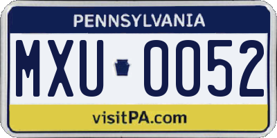 PA license plate MXU0052