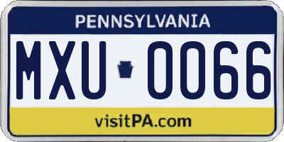 PA license plate MXU0066